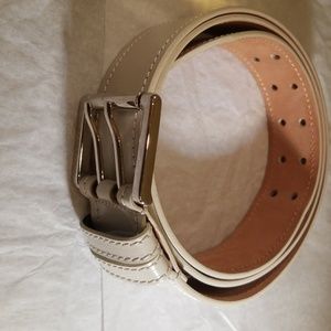 Brand New Men's Bally White leather belt